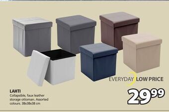 JYSK Lahti collapsible, faux leather storage ottoman offer