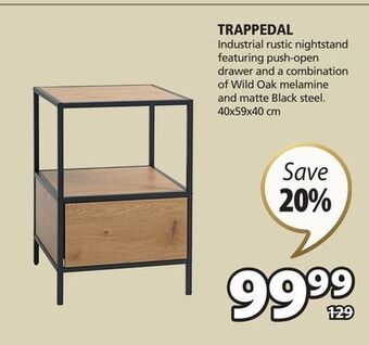 JYSK Trappedal industrial rustic nightstand offer