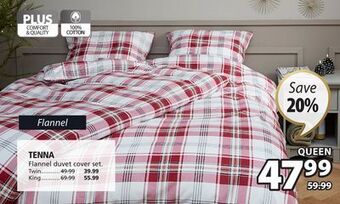 JYSK Tenna flannel duvet cover set offer