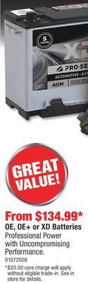 PartSource Oe, oe + or xd batteries offer