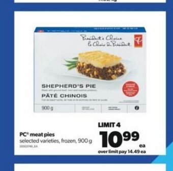 Real Canadian Superstore PC meat pies 900 g offer