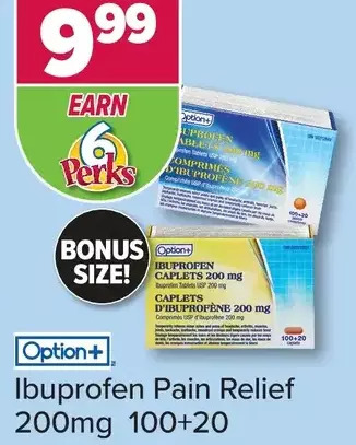PharmaChoice Option+ ibuprofen pain relief 200mg offer