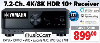 2001 Audio Video Yamaha 7.2ch. 4k/8k hdr 10+ receiver offer