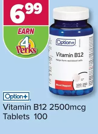 PharmaChoice Option+ vitamin b12 tablets offer