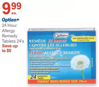 Guardian Pharmacy Option+ 24 hour allergy remedy tablets offer