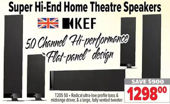 2001 Audio Video Kef super hi-end home theatre speakers offer
