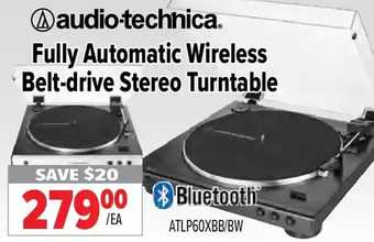 2001 Audio Video Audio-technica fully automatic wireless belt-drive stereo turntable offer
