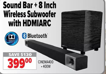 2001 Audio Video Sound bar + 8 inch wireless subwoofer with hdmiarc offer