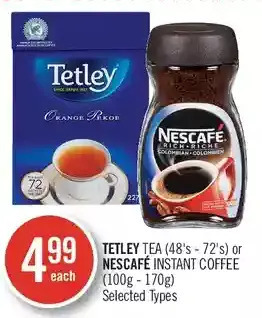 Shoppers Drug Mart Tetley tea or nescafé instant coffee offer