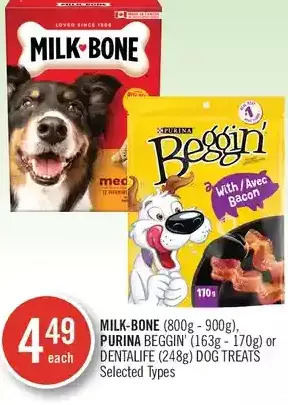 Shoppers Drug Mart Milk-bone, purina beggin' or dentalife dog treats offer