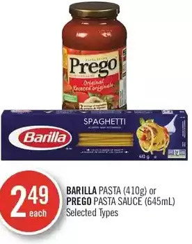 Shoppers Drug Mart Barilla pasta or prego pasta sauce offer