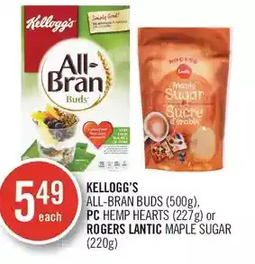 Shoppers Drug Mart Kellogg's all-bran buds, pc hemp hearts or rogers lantic maple sugar offer