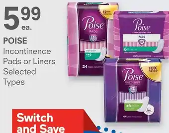 IDA Pharmacy Poise incontinence pads or liners offer