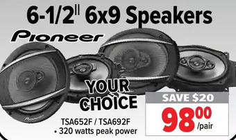 2001 Audio Video Pioneer 6-1/2" 6x9 speakers offer