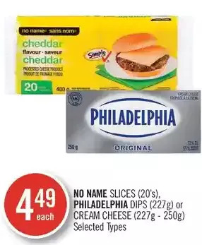 Shoppers Drug Mart No name slices, philadelphia dips or cream cheese offer