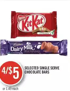 Shoppers Drug Mart Single serve chocolate bars offer