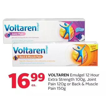 Rexall Voltaren emulgel 12 hour extra strength, joint pain or back & muscle pain offer