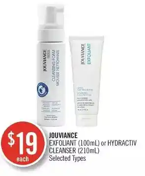 Shoppers Drug Mart Jouviance exfoliant or hydractiv cleanser offer