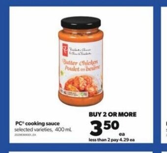 Real Canadian Superstore PC cooking sauce 400 ml offer