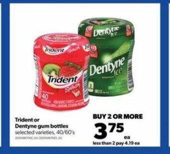 Real Canadian Superstore Trident or Dentyne gum bottles 40/60's offer
