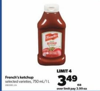 Real Canadian Superstore French's Ketchup 750ml / 1L offer