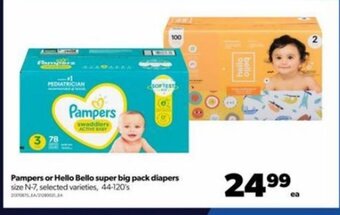 Real Canadian Superstore Pampers or Hello Bello Super Big Pack Diapers 44-120's offer