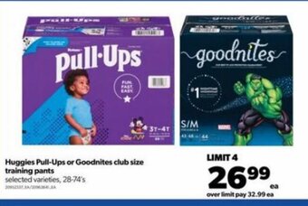 Real Canadian Superstore Huggies Pull-Ups or Goodnites Club Size Training Pants 28-74's offer