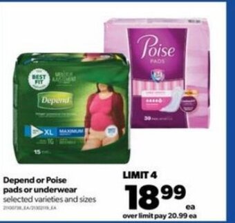 Real Canadian Superstore Depend or Poise Pads or Underwear offer