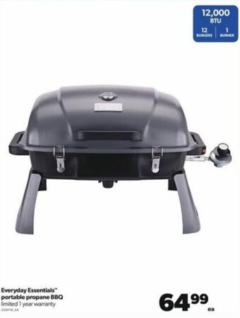 Real Canadian Superstore Everyday Essentials Portable Propane BBQ offer