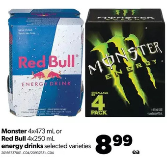 Real Canadian Superstore Monster or red bull energy drinks offer