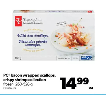 Real Canadian Superstore Pc bacon wrapped scallops, crispy shrimp collection offer