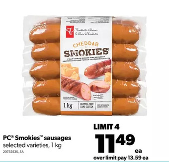 Real Canadian Superstore Pc smokies sausages offer