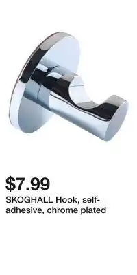 Skoghall hook, self-adhesive, chrome plated