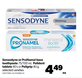 Real Canadian Superstore Sensodyne or pronamel base toothpaste | polident tablets or poligrip offer