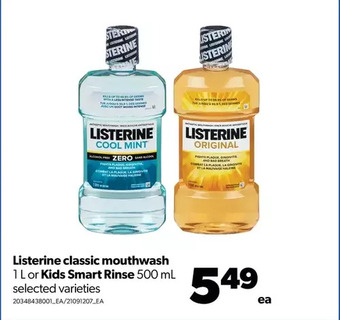 Real Canadian Superstore Listerine classic mouthwash or kids smart rinse offer
