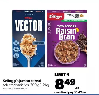 Real Canadian Superstore Kellogg's jumbo cereal offer