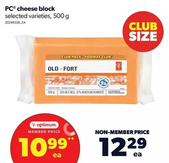 Real Canadian Superstore Pc cheese block offer
