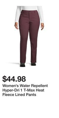 Mark's Women's water repellent hyper-dri 1 t-max heat fleece lined pants offer