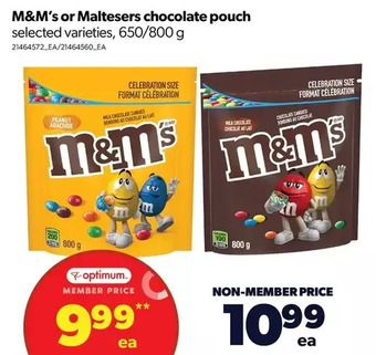 Real Canadian Superstore M&m's or maltesers chocolate pouch offer