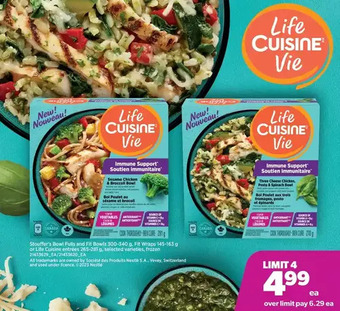 Real Canadian Superstore Stouffer's bowl fulls and fit bowls, fit wraps or life cuisine entrées offer