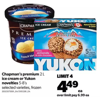 Real Canadian Superstore Chapman's premium ice cream or yukon novelties offer
