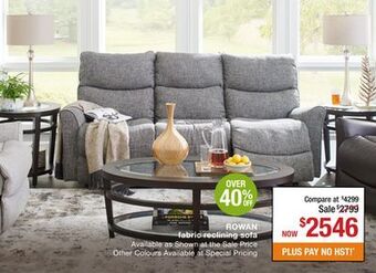 La Z Boy Rowan fabric reclining sofa offer
