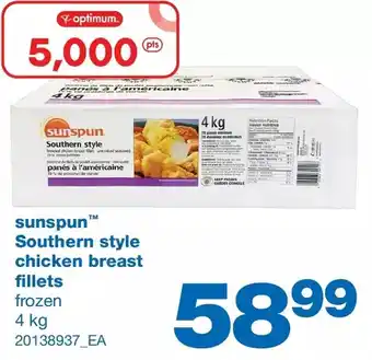 Wholesale Club Sunspun southern style chicken breast offer