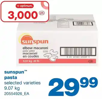 Wholesale Club Snspun pasta offer