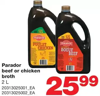 Wholesale Club Parador beef or chicken broth offer