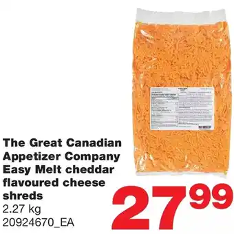 Wholesale Club The great canadian appetizer company easy melt cheddar flavoured cheese shreds offer