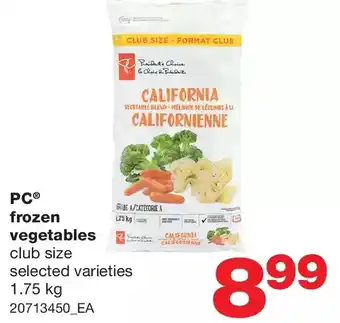 Wholesale Club Pc frozen vegetables offer