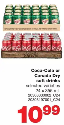 Wholesale Club Coca-cola or canada dry soft drinks offer