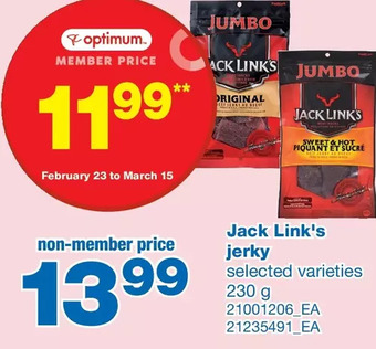 Wholesale Club Jack link's jerky offer