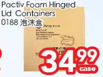 Superking Supermarket Pactiv foam hinged lid containers offer